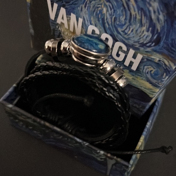 Van Gogh Art Glass Dome Leather Bracelet - New in box - Picture 10 of 14